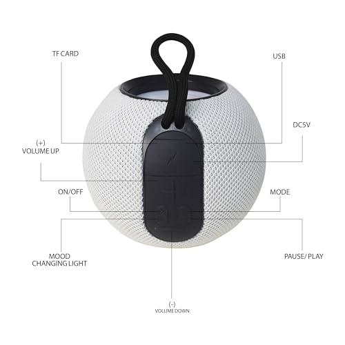 Image of Swiss Military Musica Grey Wireless Bluetooth Speaker with Bluetooth Version 5.0, Support USB /TF Card /FM /BT /TWS Play Mode, 8 Watts