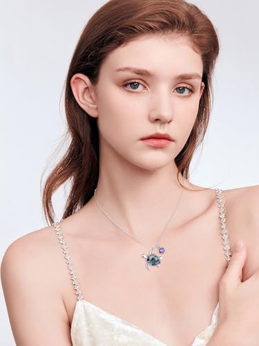 Turtle necklace Abalone Sterling Silver Birthstone Ocean Hawaiian Beach Necklace Sea Turtle Gifts for Women3
