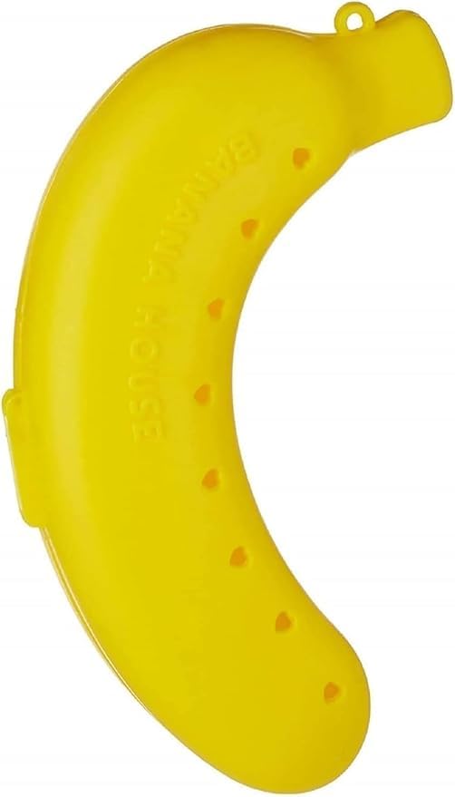 Banana Case, Banana Keeper Banana Protector Saver Outdoor Travel, Plastic Banana Holder Container, Cute Banana Carrier for Lunch Box Fruits Freshness (Yellow) pack 2