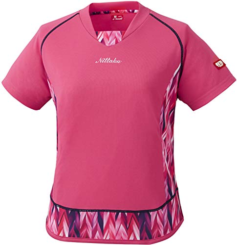 ニッタク 卓球 女子用 ゲームシャツ エリネ シャツ 公式試合着用可 ピンク 2XO NW2197