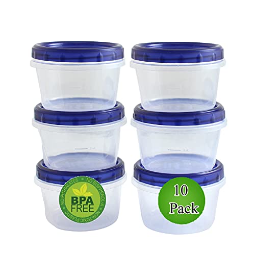 16 Oz Food Storage Containers with Screw And Seal Lid (10 Pack) Soup Container leak proof Airtight Stackable Reusable Microwave Safe BPA FREE