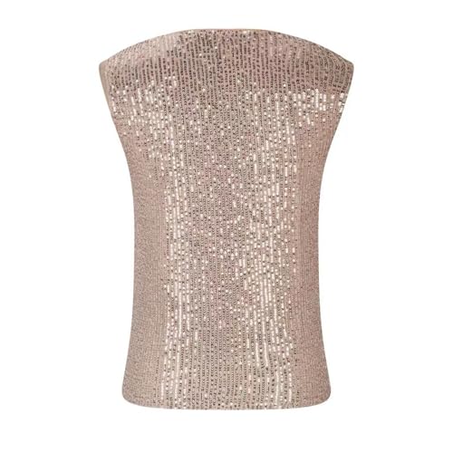 Haut à paillettes scintillant et fluide doté d'un décolleté en V moderne