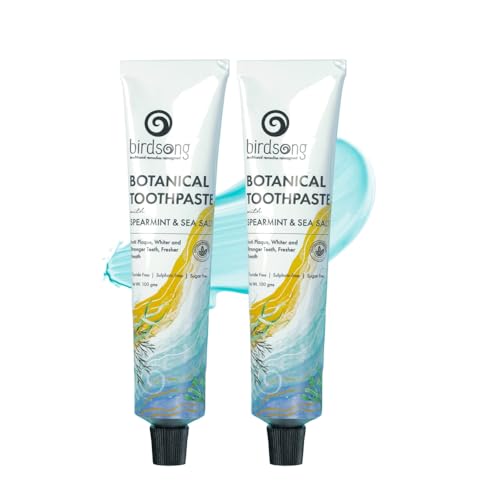 Image of Birdsong Herbal Botanical Toothpaste | Nano Hydroxyapatite | Fluoride Free SLS Free | Natural Remineralization and Teeth Whitening, Prevent Tooth Decay, Repair Enamel, Sensitive Teeth & Gum Care (200g)