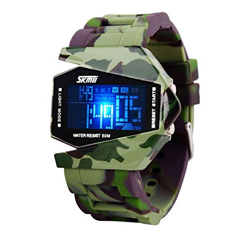 Kids Digital LED Sports Watch, Waterproof Camouflage Electronic Casual Military Wrist Watches