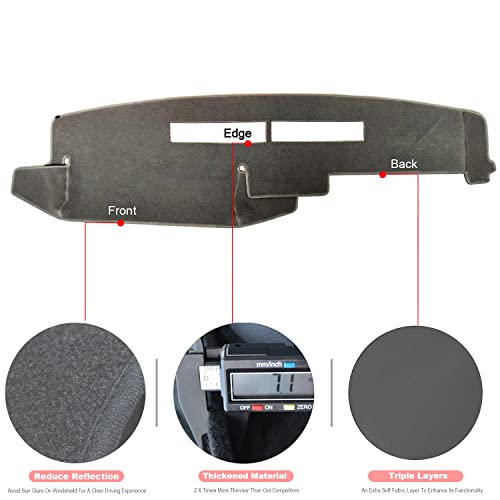 Blibliunit Dashboard Cover Custom Fit For Chevy Chevrolet/Gmc Sierra C1500 C2500 C3500 K1500 K2500 K3500 Pickup Truck 1988-1994 Dash Cover Mat (88-94,Gray) #TOP3