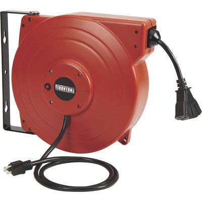 Ironton Retractable Extension Cord Reel with Triple Tap - 65ft. 12/3 SJT, 15 Amps