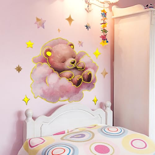 Sticker mural ours rose pour offrir de la tendresse à votre bébé - 2