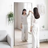 モダンデコ 割れないミラー 80×180cm 割れない 全身鏡 超軽量 姿見 フィルムミラー 壁掛け 立て掛け おしゃれ 簡単設置 (ブラック, 80×180cm)