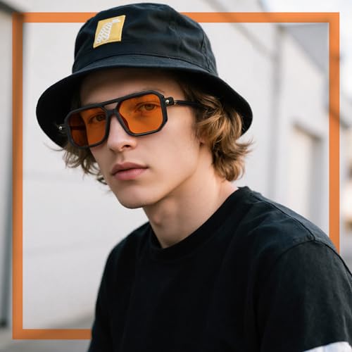 Retro Aviator Sunglasses for Women Men - 70s Trendy Square Vintage Shade Sun Glasses UV Protection4