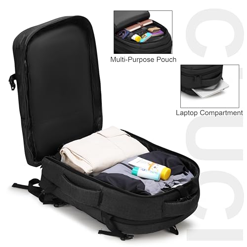 Image of By CLUCI Cabin Size Travel Backpack for Men & Women | 18-Inch Laptop Bag Rucksack | Water-Resistant Daypack with Trolley Sleeve for Flight, Office, & Weekend Trips