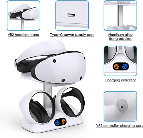 Suporte de carregamento rápido para PS VR2 Sense Controller, Dual Charger Dock Station para PS5 VR2