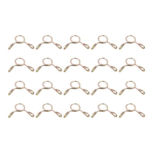 sourcing map Collier Serrage Carburant Ligne Tuyau Clip, 20pcs 5mm ID Apte 3.5-4mm Tuyau 65Mn Acier Unique Fil Tubes Ressort Pinces pour Air Tuyaux, Eau Tuyaux, Silicone Tubes