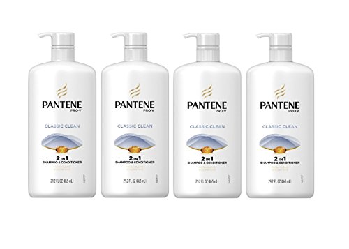 Pantene Pro-V Classic Clean 2in1 Shampoo and Conditioner, 29.2 FL OZ (Pack of 4)