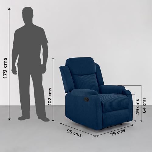 Image of Sleepyhead RX6 Designed by Duroflex - Single Seater Fabric Recliner (Berry Blue) |3 Modes of Comfort |High Back Rest for Extra Neck & Lumbar Support |Premium Pocket Springs for Plush Feeling