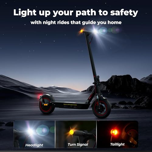 iScooter Electric Scooter,10” Tires 40-50km Long Range Electric Scooters for Adult with Bag,i9MAX/i10Plus Fast E Scooter, 3/4 Speed Mode, Foldable Scooter with APP, Dual Shock Absorption - Image 2