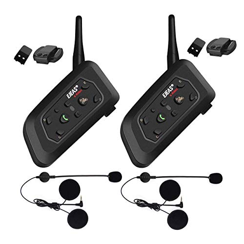 TOPRUI V6 Motocicleta Auriculares Intercomunicador Bluetooth, Handsfree Bluetooth Intercom Sports Helmet Headset 1200MIntercomunicacion Entre 6 Motociclistas