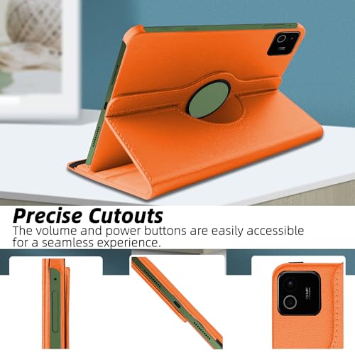 Image of TGK 360 Degree Rotating Flip Cover Case for Xiaomi Mi Pad 8 /8 Pro /Mi Pad 7 /7 Pro 11.2 inch Tablet (Orange)