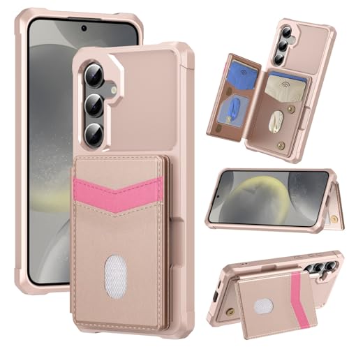 Coque rabat Galaxy S25 or rose idéale pour voyager léger au quotidien
