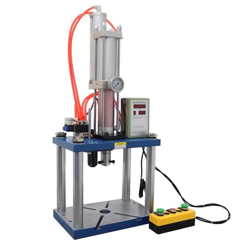 WYDDDARY Pneumatic Punch Press Machine Adjustable Cylinder Stroke 4 Columns Pneumatic Press Manual Emergency Stop Switch with Controller for Metal Sheet 110V(3000KG/6614LB Pressure)