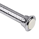 KAMANINA 1 Inch Shower Curtain Rod, 54 to 90 Inches,Chrome, Trumpet End, Twist Lock Design