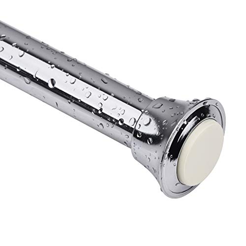 KAMANINA 1 Inch Shower Curtain Rod, 54 to 90 Inches,Chrome, Trumpet End, Twist Lock Design