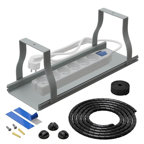 Kit d'organisation des câbles de bureau - Plateau sous table et gaine spirale D-Line