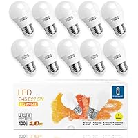 Aigostar -10 x Bombilla LED E27, Casquillo gordo 5W, Bajo consumo, 400lm, Luz calida 3000K, Ahorro de energía, no regulable - Caja de 10 unidades