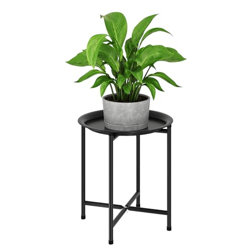 Support pour pot de fleurs d'intérieur en métal noir compact porte-plante d'angle pour salon - 2