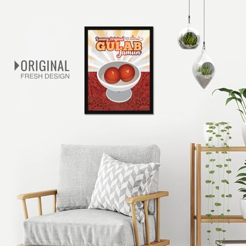 Image of Chaka Chaundh - Gulab jamun Quotes Frames - methai Quotes with Frames - sweet Quotess Wall Frames - dessert Quotess for Poster Decor - (14 X 11 Inches)