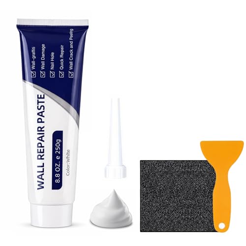 Efficient Drywall Repair Kit with Scraper Wall Repair Paste Tube Quick-Drying Wall Mending Agent Wall Repair Paste Multi-Functional Patch Paste for Wall Crack/Nail Hole/Graffiti Wall Surface(1pack)