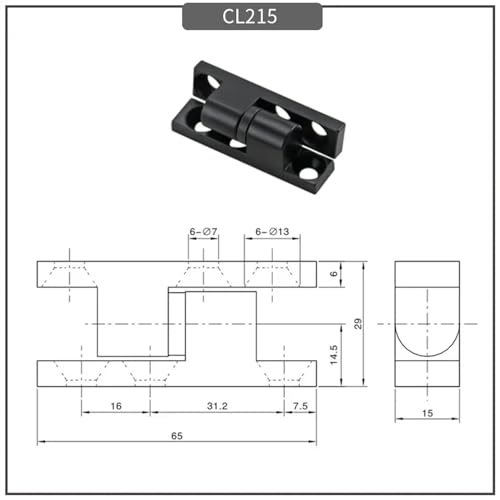 Charnière d'angle CL215 anti affaissement pour porte d'armoire en tôle - 3