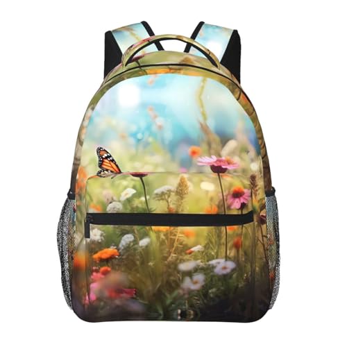 Sac à dos décontracté PHAYAH imprimé nid d'abeille et papillon pour grand public