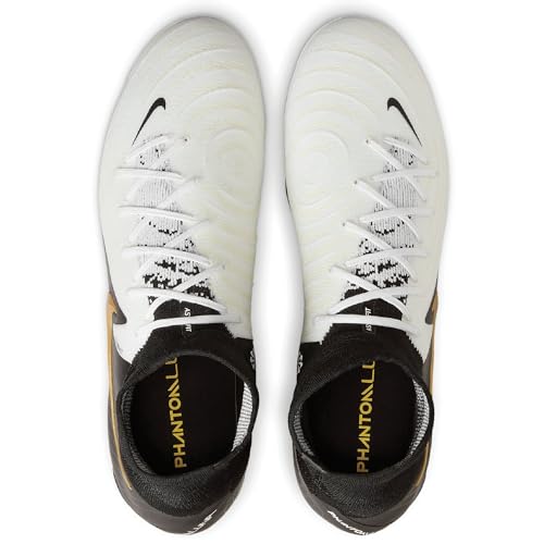 Nike Nike Men's Phantom Luna 2 Pro FG High-Top Football Boots, White Black MTLC Gold Coin, 11