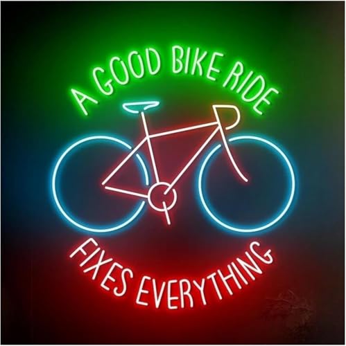 Enseigne au néon A Good Bike Ride Fixes Everything lumineuse déco