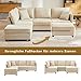 Merax Ecksofa Modulares 5-Sitzer Sofa mit multifunktionalem Fußhocker (L/U-Form), Atmungsaktive Baumwolle-Leinen-Kombi, Modernes Vertikalstreifen-Design Premium Komfort, Raumsparend & Wandelbar, Beige