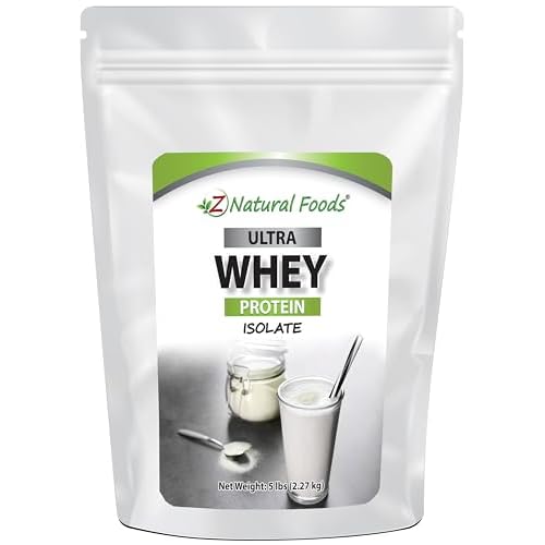 Z Natural Foods Ultra Whey Protein Isolate Powder – Pure, Unflavored, Unsweetened Whey Protein Powder – Flavorless Whey Isolate with Vital Proteins for Fitness, Sports Nutrition, Immune Support, 5 lb