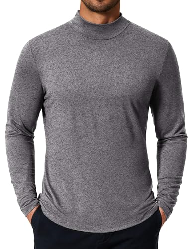 T-shirt col roulé homme COOFANDY manches longues basique uni