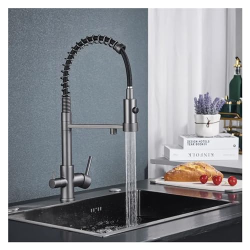 Fonction de purification de l'eau pour ce mitigeur de cuisine à double bec orientable chrome