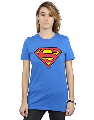DC Comics Femme Superman Logo Petit Ami Fit T-Shirt Bleu Royal Medium
