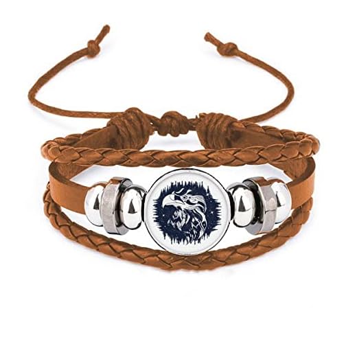 Örn skog stjärnor konst mönster armband armband läder smycken prydnad