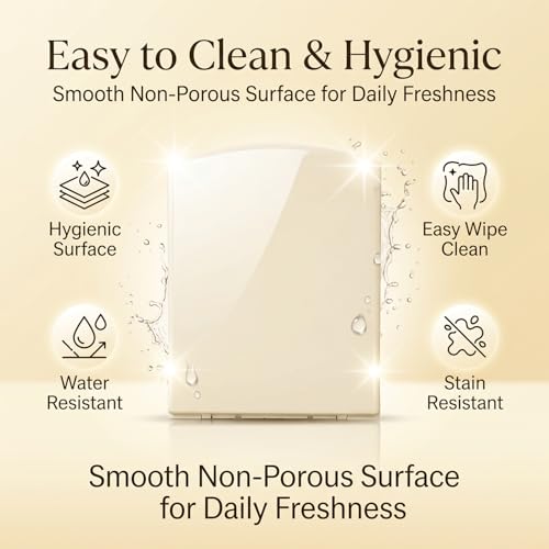 Image of ELEGANT CASA Polypropylene Soft Closing Toilet Seat Cover with Stable Hinges - Rectangular Shape Size 43 x 34 CM Colour Glossy Off-White /Ivory - 1 Set