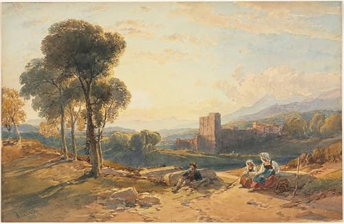 Paysage d'Italie par William Leighton Leitch : affiche sur toile 60x90cm pour sublimer un mur vide