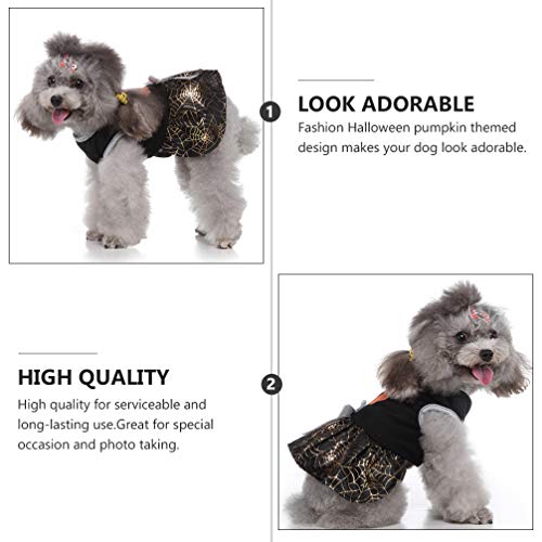 POPETPOP Cachorro Vestido de Halloween - Tema de Halloween Filhote de Cachorro Vestido de AbÃ³bora C