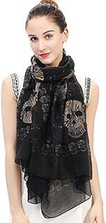 Lina & Lily Day of the Dead Sugar Skull Print Women's Scarf Shawl Wrap Lightweight