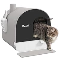 PawHut Litière Pour Chat Avec Couvercle, Bac à Litière Avec Tamis, Pelle, Maison De Toilette Fermée Pour Petit Chat De Moins De 3,5 Kg, Intérieur, Plastique, Violet