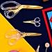 scissors all purpose, Titanium Coated Blades and Ergonomic Clear Handle, Clear Gold scissors for Office Desk, Modern Design for Craft, Sewing, fabric,Office/Gold
