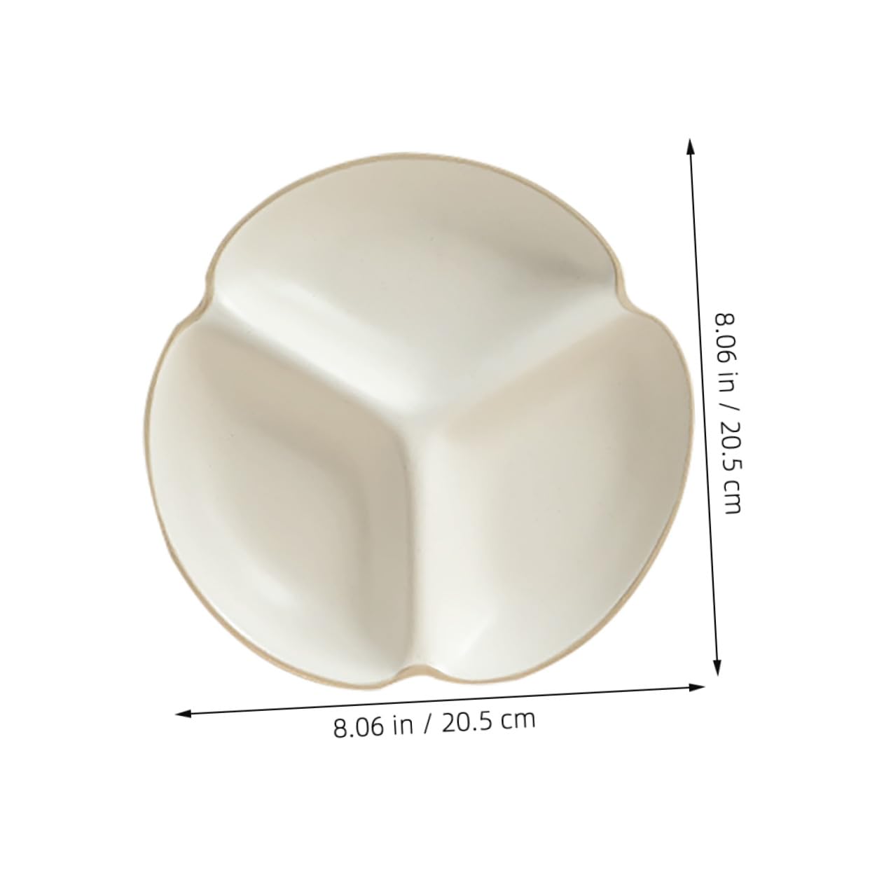 Healifty Assiette à Manger Divisée 3 Compartiments en Céramique Blanche