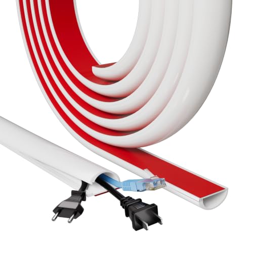 Esufeir 78" Side Open Cable Hider Cord Cover for 2-3 Wires,W1.08"× H0.6"