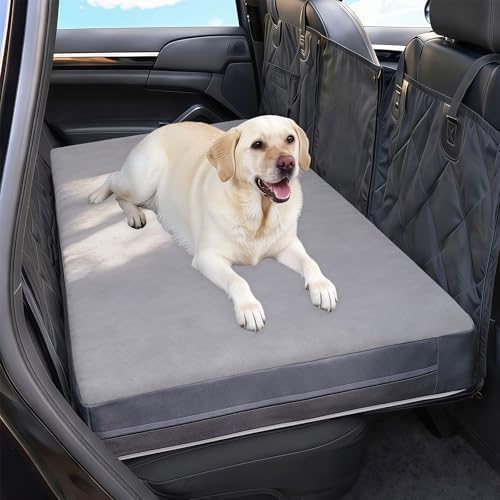 Backseat Dog Bed, Dog Bed for Car Back Seat, 4in Orthopedic Egg C...
