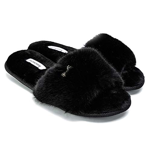 Rabbit Model Lady’s Comfortable Fuzzy Memory Foam Scuff Women’s Fashion Plush Peep-Toe Relaxing Indoor Slippers4